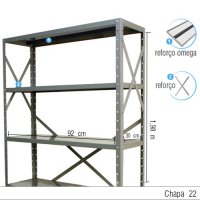 Estante de Aço 6 prateleiras 30cm 2216CC