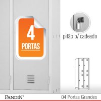 Roupeiro de Aço Pandin 4 portas GPD26C