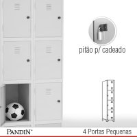 Roupeiro de aço Pandin 4 portas PPD26C